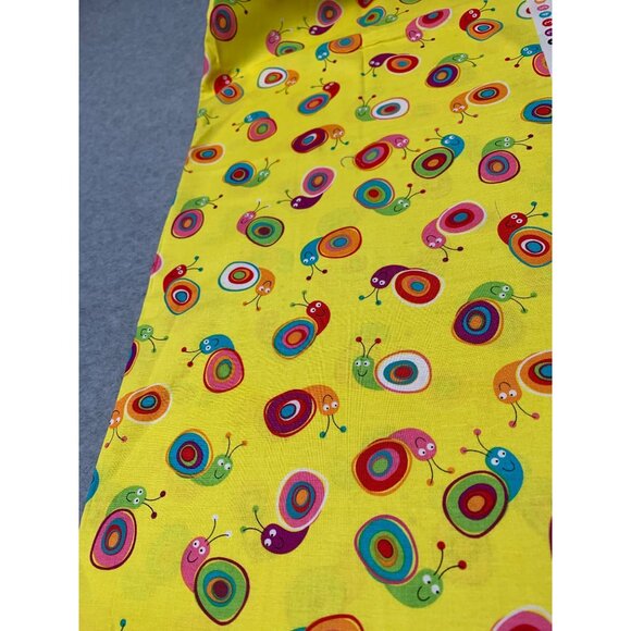 Colorful Snail Trails Cotton Fabric Studio E 18"x21" Bright Yellow Multicolor Sn - Picture 6 of 10